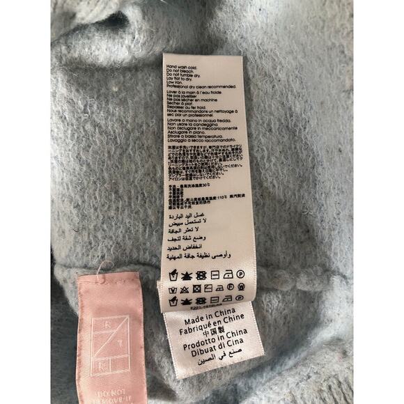 3.1 Phillip Lim Shirred Sleeve Cardigan Lofty Alpaca Blend Ice Blue Size Medium - Picture 14 of 15